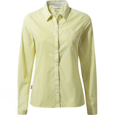 Camisa Craghoppers NosiLife Shona Manga Larga Mujer - Amarillo - Chile RCD781942